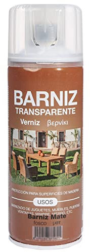 Etrexonline Pintura Spray Multicolor Profesional 400ml Adecuado Metal Madera y Plástico - Color Barniz Mate (Paquete de 1)