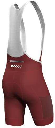 Lo.gas Herren Radfahren Bib Shorts, Gel Gepolstert Mit Taschen, Atmungsaktiv Quick-Dry für Männer, Rot, M