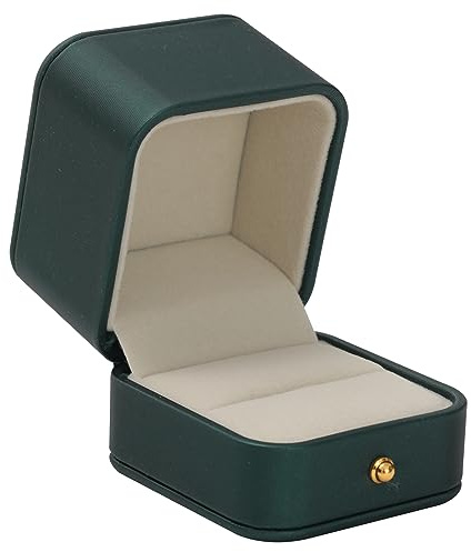 PATIKIL Velours Bague Coffret Unique Fente Mariage Bague Coffret Vert | Ancien Bijoux Porte pour Fiançailles Proposition Cérémonie Anniversaire
