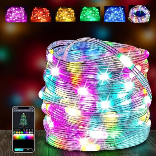 Yuragim LED Lichterschlauch Aussen, 20M 200 LEDs Lichtschlauch Außen Innen IP65 Wasserdichte Lichterkette Bunt, APP Gesteuert, USB Lichterkette für Garten Hochzeit Halloween Weihnachten Balkone Party