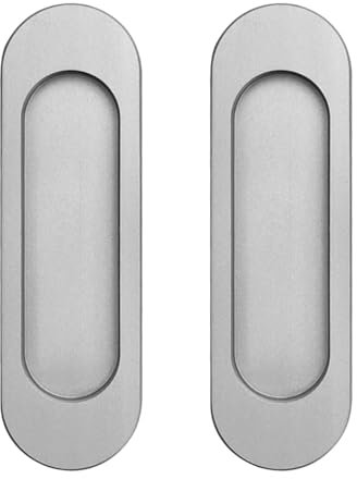 Aomhrek 2 Stück Selbstklebende Schiebetürgriffe, Silber, 10x7 cm, Weltraumaluminium, für Schrank, Küche, Bad und Glasschiebetüren (Grau)