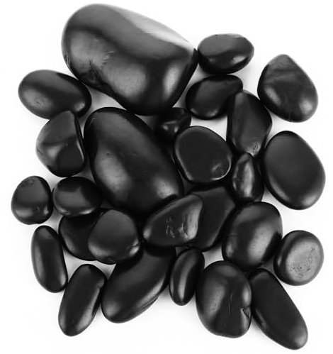 MUXHEL Pietre decorative nere da 1,5 kg, ciottoli neri da 2 a 8 cm, ciottoli da giardino, ciottoli decorativi, ciottoli di fiume, colore nero, per acquario, vaso di fiori, paesaggistica, vaso di vasi