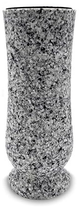 Gravvas | Svensk granitharts imitation svart | elegant höjd 20 cm | Ø 10 cm | väderbeständig + frostbeständig | med plastinsats