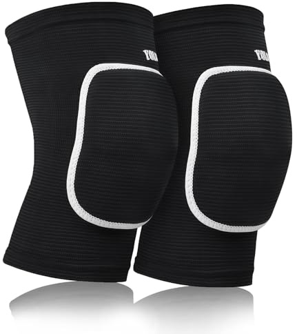 Viexpand 2 Pezzi Ginocchiere Sportive,Ginocchiere Elastiche Traspiranti,Protezione del Ginocchio Sport per Danza Pallavolo Basket Yoga, Ginocchio Per Uomini e Donne,Supporto Morbido,Nero,M