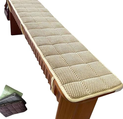 Cuscino per Panca da Giardino/Portico - 120/180/200/80 X 30/35/40/50 Cm - 2/3/4 Posti Antiscivolo, Resistente per Esterni/Interni - per Patio, Veranda, Altalene o Sedute da Finestra(cachi,35x160cm)