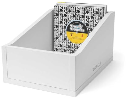 Glorious 7 Inch Record Box Advanced Black/White 110 - Compact Storage for 7 Inch Vinyl (White)