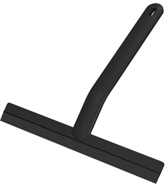 Laphontab Fönstertorkare med upphängning – Professionell avdragare Dusch - Duschskrapa – Streckfri – Högkvalitativ silikon - Halkskydd (Svart, 25 cm)