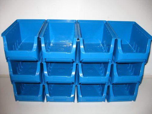 ProfiPlus 12 Stapelboxen, Lagerboxen, Sichtboxen, Allit Gr. 3 blau B.119 x T.189 x H.105 mm