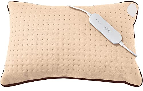 Sweet Dreams Heated Cushion Pillow Heat Pad 50W, Large for Back Knee Neck Stomach Pain and Arthritis, Electric LED 4 Setting Control, Auto Safety Off After 90 Minutes (Beige, 40 x 30 x 14cm Large)