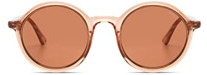 KOMONO Madison Dry Rose Gold Rim Unisex Runde Bio-Nylon-Sonnenbrille für Damen und Herren mit UV-Schutz und kratzfesten Gläsern