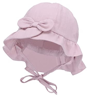 Sterntaler Baby Mädchen Hut Baby Hut Leinen - Baby Hut, Kopfbedeckung Baby Sommer, Sommerhut Baby - aus Baumwolle - rosa, 47