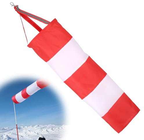 ertlutw 1 Stück Windsack für Draußen, Windmesssocke, Windhose Garten 60cm, Wetterfahne, Windanzeiger, Windsack mit Reflektierendem Gürtel, Witterungsbeständig, Rip-Stop, für Windmessungen Im Freien