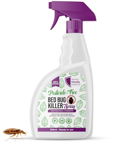 Bed Bug Killer Spray 500ml: Non-Toxic, Plant-Based Formula for Effective Pest Control, Safe on Mattresses & Upholstery