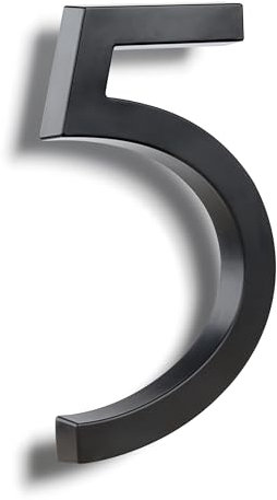 HASWARE Numeri civici eleganti in ABS da 15 cm, design elegante nero, resistenti e facili da installare (nero, 5)