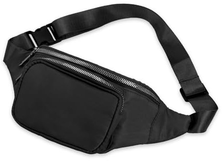 Bauchtasche, Gürteltasche für Damen und Herren, Gürteltasche für Damen und Herren, Lässige Hüfttasche, Verstellbarer Gurt Hüfttasche, für Outdoor-Sportarten, Reisen, Jogging, Wandern, Radfah (Schwarz)