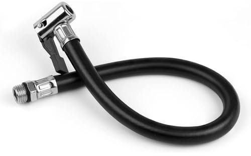 Tubo di Gonfiaggio, Tubo Gonfiaggio Pneumatici, Tubo di Prolunga per Pompa Pneumatici, 13mm, Gomma, Metallo, per Biciclette, Moto e Auto