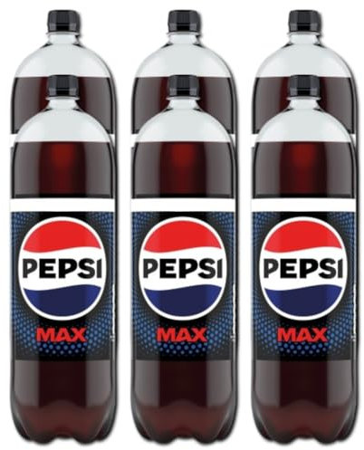 Pepsii MAX SUGAR FREE Cola Flavoured Fizzy Soft Drink Maximum Taste and Low in Calories with Sweetners 2L Bottle Suitable for Vegan Recyclable (Pack of 6)