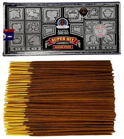 Bâtons d'encens Satya Super Hit - 1 paquet de 250 g - Aromathérapie - Méditation - Spiritualité - 100 % Naturel EcoFriendly