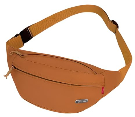 Bauchtasche für Damen Herren Bauchtasche Verstellbarer Gurt Hüfttasche Brusttasche Lässige Stylisch Hüfttasche Handytasche für Camping Sport Geldgürtel Laufen Wandern Fahrrad Training (Braun)