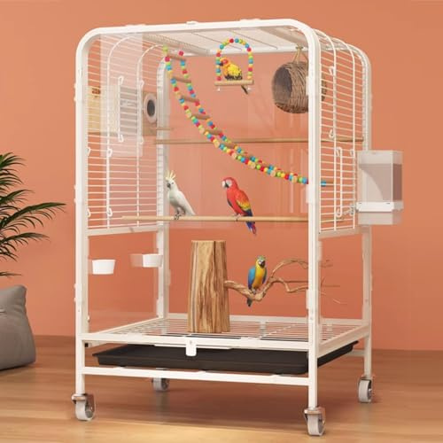 Bird Cage, Large Wrought Steel Indoor Aviary with Stand ，for Cockatiels, African Grey, Quaker Parrots, Sun Parakeets, Green Cheek Conures, and Pigeons