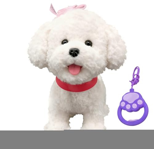 Pavsicgn Juguete Perro Robot Inteligente Realista, Perrito Juguete Ladra Y Anda, Puppy Robot AI, Camina, Ladra, Mueve La Cola, Juguetes De Navidad, Regalo