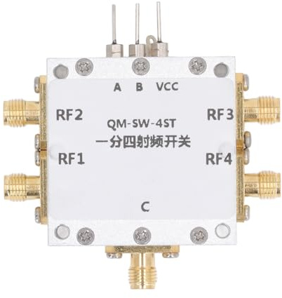 Generic Kompakt SP4T RF-switchmodul 0,1-6GHz Låg Förlust Hög Isolering för Trådlösa Kommunikationssystem Robust Aluminiumlegering