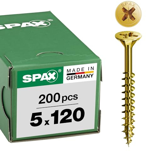 SPAX - Universal bolts, Countersunk head, Phillips/pozidriv Z, 4CUT, Part thread, Yellow zinc plated passivated A2L - 0291020350305 - Galvanised Yellow, 0.20x4.72