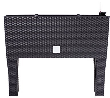 Blumentopf Blumenkasten Blumenkübel Hochbeet Pflanztopf mit Füßen rechteckiger Rattan Bewässerung Wasserstandsanzeiger 4 Farben 2 Größen von rg-vertrieb (600 anthrazit)