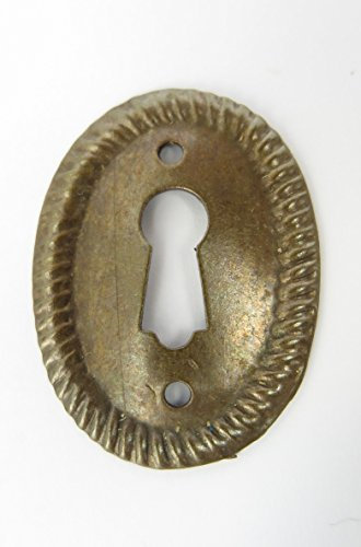 Clever-Deko Beschlag oval Messing Schlüsselloch Rosette Schrank Schublade Schranktür Messing senkrecht