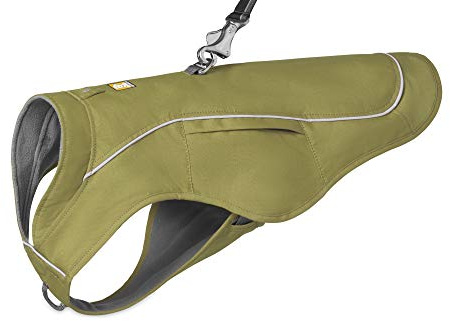 RUFFWEAR Overcoat Fuse 2-in-1-Kombination aus Hundemantel und -Geschirr, mit Fleece Gefütterte Hundejacke – Zederngrün, XL