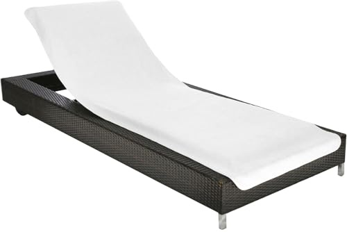 Brandsseller Skyddsöverdrag för solstol, 75 x 200 cm – frottéhandduk av 100 % bomull – tvättbart, halkfritt enligt Öko-Tex 100 – vit