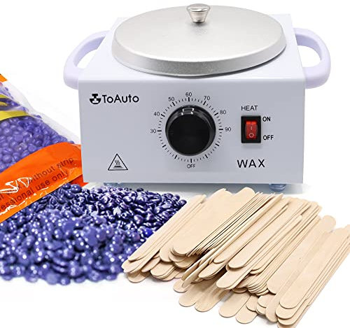 TOAUTO Wachswärmer Waxing Kit, Wachstopfwärmer mit 300 g Wachsbohnen, professionelle Wachsmaschine für die Haarentfernung zu Hause