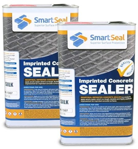 Smartseal Imprinted Concrete Sealer - SILK/WET LOOK - Easy To Apply Driveway Sealer - Durable Protection Outdoor Concrete Sealer for Patterned Imprinted Concrete Driveways and Patios - (2 x 5 Litre)
