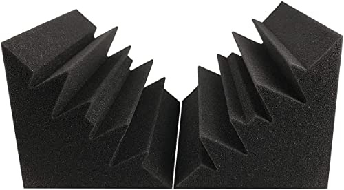 STOP TO SHOP! 2-pack akustiskt skum basfällor hörnblock 30x30x50, svart studioskum ljudisolering, triangelbasfällor högdensitetsskum