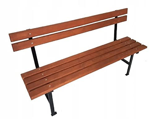 QLS Gartenbank 3-Sitzer Sitzbank Parkbank Garten Terrasse Bank Gartenmöbel Wetterfest Metall Holz aus Stahl (Oslo #E09543)