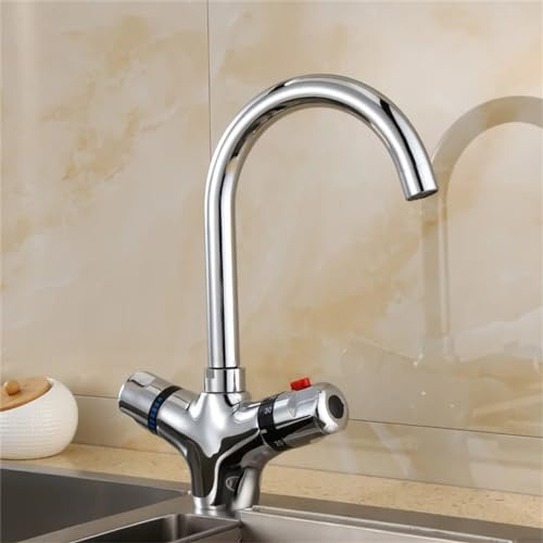 Thermostatic Basin Faucet Flexible Swivel Spout Kitchen Faucets Hot and Cold Thermostat Mixer Tap B