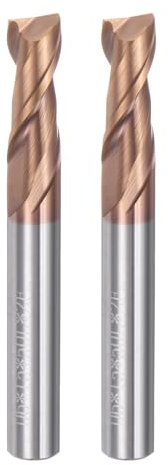 sourcing map 2pcs 6mm Dia 6mm Shank Square Nose End Mill 2 Flutes HRC55 Carbide AlTiN Coated CNC Router Bits Cutter Tools for End Milling CNC Machining