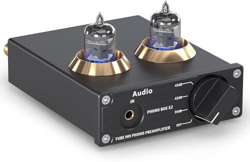 WFUAHA AMP Integrato a Valvole, Amplificatore Stereo con 4 Livelli di Uscita E 2 Impostazioni di modalità di Ingresso, Volume E qualità del Suono Regolabili, Preamplificatore Fono Valvolare