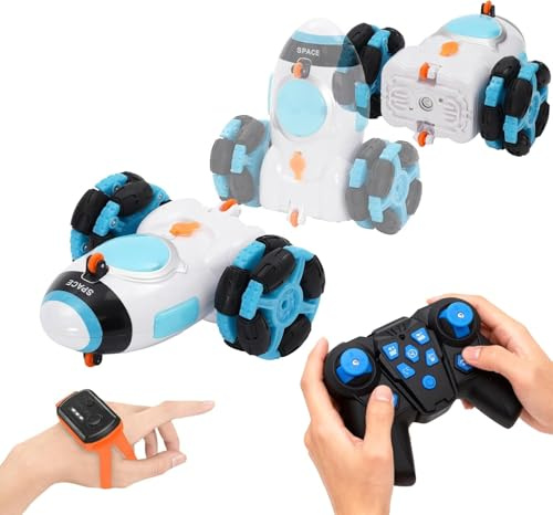 Remote Control Cars with Music Light Spray,Gesture Sensing,High Speed Radio Controlled Cars Simulated Rocket Launch,Indoor and Outdoor Toys for Kids,Birthday Gift for Girls Boys 3 4 5 6 Years Old