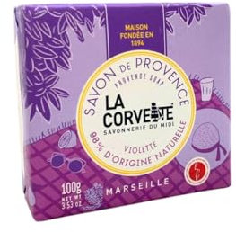 La Corvette – Sapone Estivo Violetta – 100 g – Provenza 100 % vegetale – Prodotto a Marsiglia