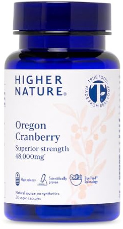 Higher Nature - Oregon Cranberry Supplement - 48,000mg Superior Strength - UTI Support for Women & Men - True Food® Formula - High Strength Cranberry Concentrate 200x - Sugar Free - 30 Capsules