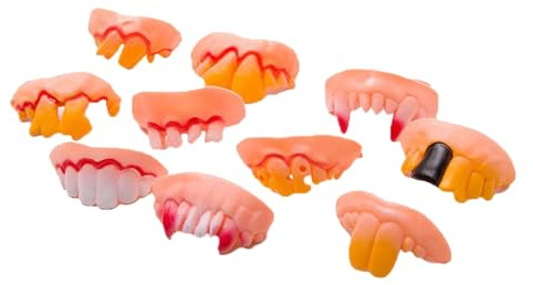 10st Dentures Toy Funny Realistic Plastic Teeth Decoration Props for Cosplay Costume Party Shows