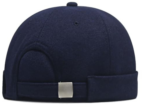 YAMEE Gorro Marinero Hombre con Forro Felpa,Gorro Docker Hombre Ajustable Suave,Estilo Marinero Sin Visera,Sombrero de Puerto para Climas Fríos