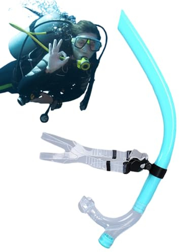 Tktouci Tuba de Natation pour Piscine | Tuba Frontal pour Longueurs | Embout en Silicone Équipement de Plongée Entraînement Sangle de Tête pour Adultes Genres Piscine et Mer Plongée Extérieure
