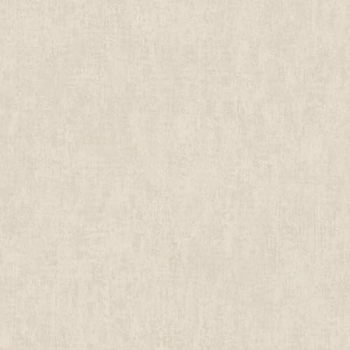 Rasch Carta da parati 229820 – Carta da parati in tinta unita con motivo strutturato, beige, 10,05 m x 0,53 m (lunghezza x larghezza)