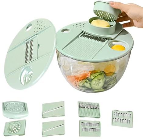Generisch Centrifugadora de ensalada | Centrifugadora de ensalada y secadora, tazón de cocina, colador, para la limpieza y preparación de pepinos, patatas y frutas