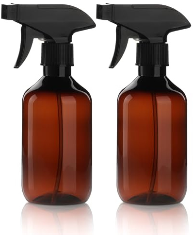 lulir Bote Spray Pulverizador 2Pcs, Atomizador Plastico Reutilizable 300ml, Spray Bottle con Boquilla Ajustable, Pulverizador Agua para Peluquería, Plantas, Mascotas y Limpieza del Hogar (Marrón)