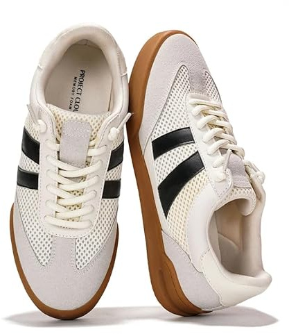 Project Cloud 100% Genuine Leather Casual Sneakers for Women - Memory Foam Insoles - Womens Shoes & Lightweight Women's Fashion Sneakers - Slip On Shoes for Women Footwear (Verdy,WHITMULT,8)