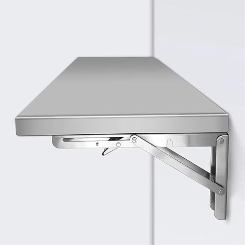 Väggmonterat vikbart bord i rostfritt stål 120 x 30 cm platsbesparande modernt skrivbord för hemmakontor och tvättstuga mångsidig kompakt design lätt att installera