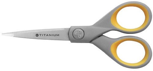 Westcott E-30450 00 Titanium Super Softgrip Schere, 13 cm, grau-gelb - und weitere Ausführungen